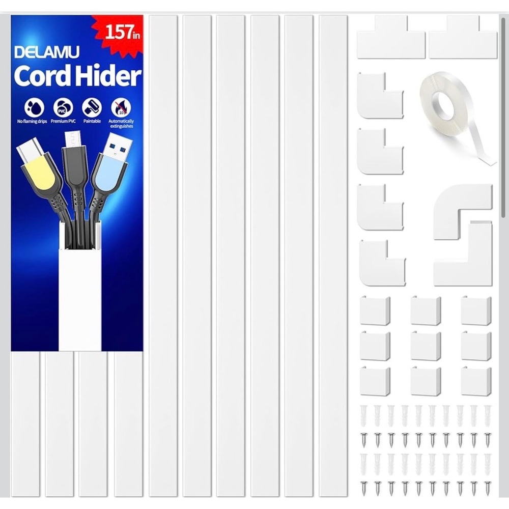 PAINTABLE DELAMU CORD HIDER RACEWAY KIT UNISEX OS WHITE GOOD